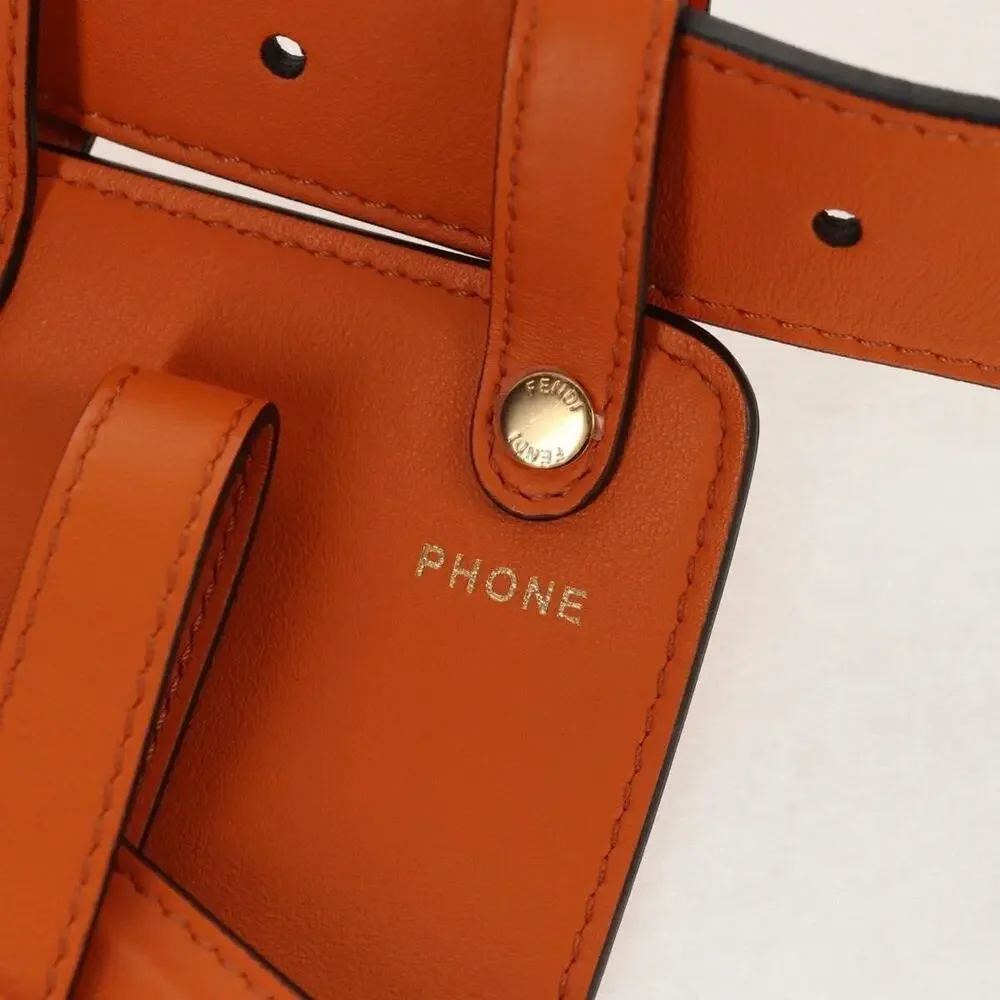 Fendi Leather Multi Accessory Belt Orange